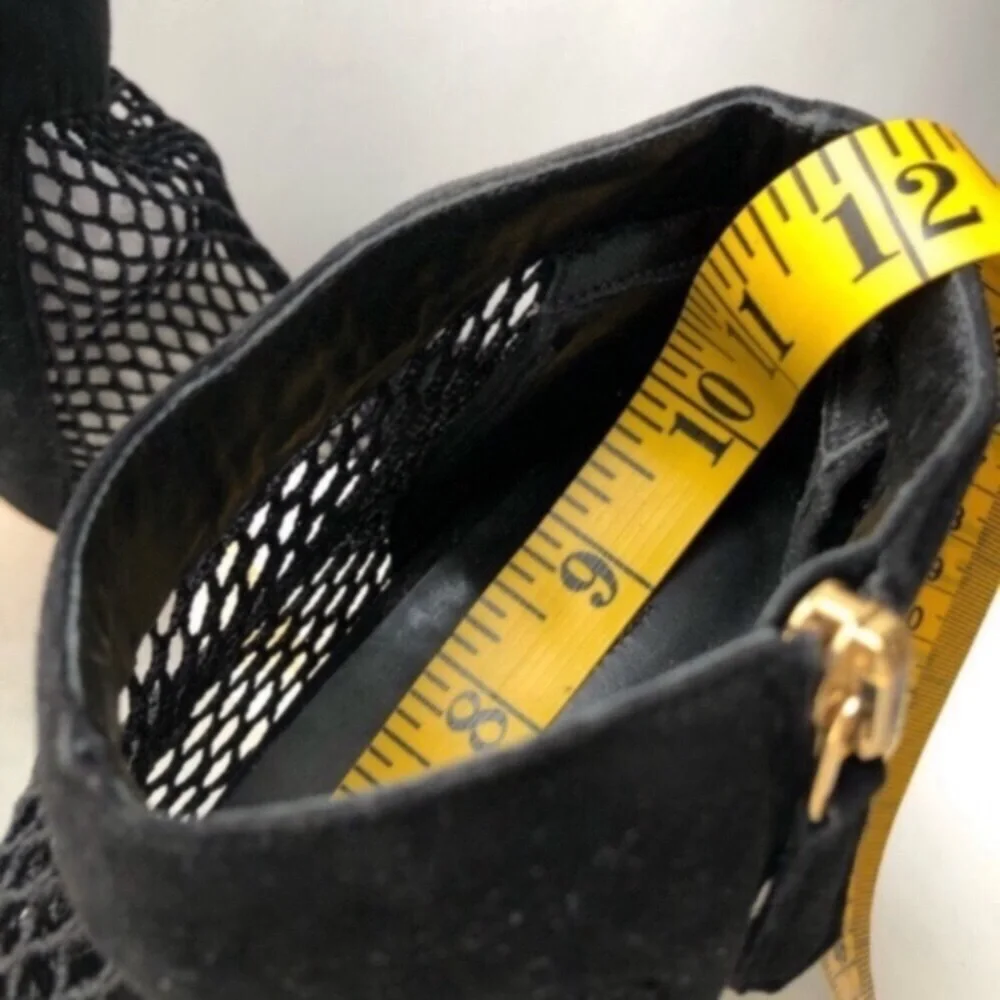 NEW BRIAN ATWOOD Black Mesh Ankle Boots
